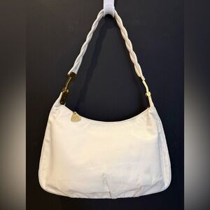 Morris Moskowitz White Leather Shoulder Bag – Vintage 1960s/70s – Gold Hardware